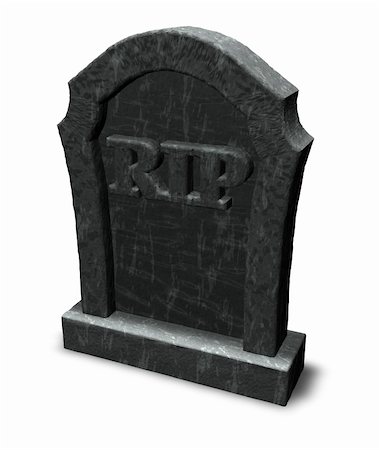 simsearch:400-06366826,k - gravestone with the letters rip on white background - 3d illustration Stock Photo - Budget Royalty-Free & Subscription, Code: 400-06420573