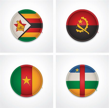 Set of detailed textile badges representing country flags of Africa Foto de stock - Super Valor sin royalties y Suscripción, Código: 400-06420740
