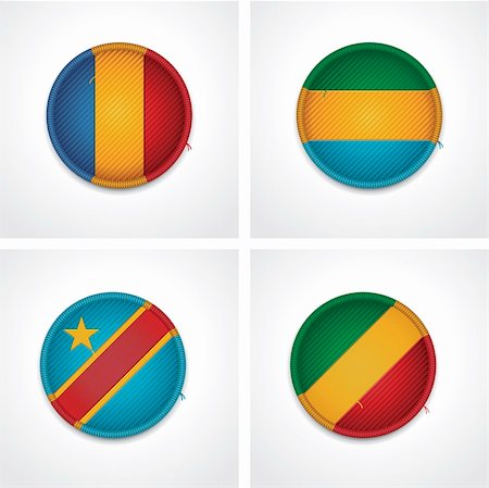 democratic republic of the congo - Set of detailed textile badges representing country flags of Africa Fotografie stock - Microstock e Abbonamento, Codice: 400-06420741