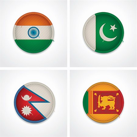 simsearch:400-06420740,k - Set of detailed textile badges representing country flags of Asia Stock Photo - Budget Royalty-Free & Subscription, Code: 400-06420752