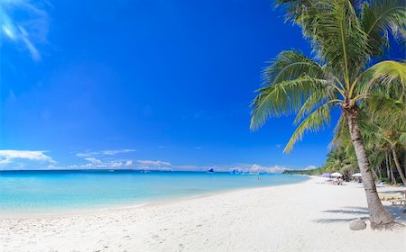 panoramic view of white beach on boracay island in the philippines Stock Photo - Budget Royalty-Free & Subscription, Code: 400-06421124