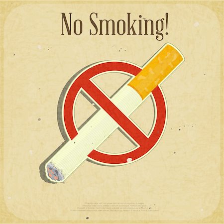 stop sign smoke - Retro poster - The Sign No Smoking - Vector illustration Stock Photo - Budget Royalty-Free & Subscription, Code: 400-06421142