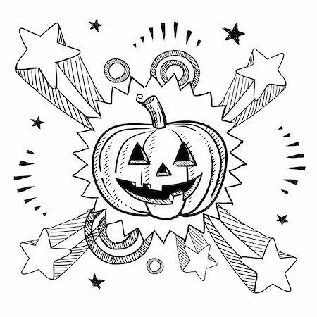 Doodle style Halloween excitement Jack o Lantern illustration in vector format. Stock Photo - Budget Royalty-Free & Subscription, Code: 400-06421358