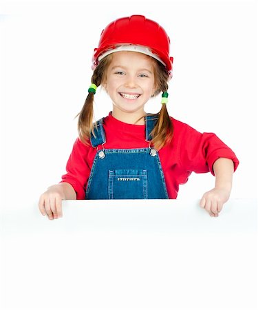 simsearch:400-05876095,k - smiling girl in the construction helmet with a white board Stock Photo - Budget Royalty-Free & Subscription, Code: 400-06421428