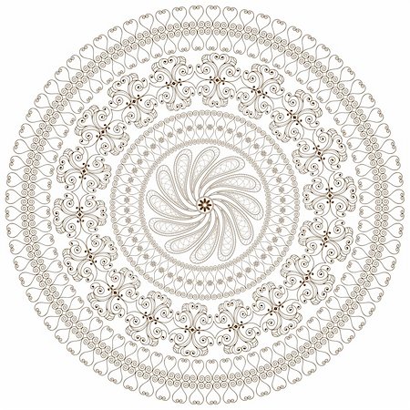 simsearch:400-06080425,k - Decorative round frame with vintage curls on white background (vector) Stock Photo - Budget Royalty-Free & Subscription, Code: 400-06421647