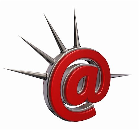 simsearch:400-06458048,k - symbole de courrier avec épines blanches background-3d illustration Photographie de stock - Aubaine LD & Abonnement, Code: 400-06421916