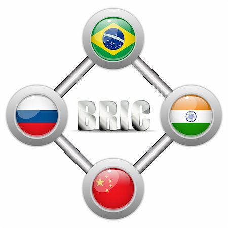Vector - BRIC Countries Buttons Brazil Russia India China Stock Photo - Budget Royalty-Free & Subscription, Code: 400-06422139