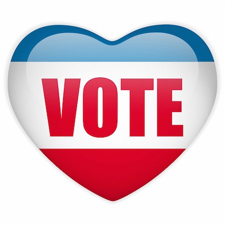 simsearch:400-04061855,k - Vector - United States Election Vote Heart Button. Foto de stock - Super Valor sin royalties y Suscripción, Código: 400-06422143