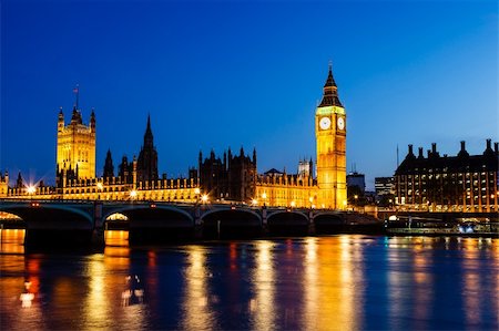 simsearch:400-07915703,k - Big Ben and House of Parliament at Night, London, United Kingdom Foto de stock - Royalty-Free Super Valor e Assinatura, Número: 400-06422166