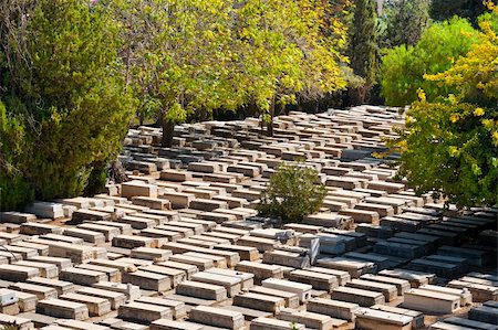 Ancient Jewish Cemetery in Jerusalem among the Trees Stock Photo - Budget Royalty-Free & Subscription, Code: 400-06422204