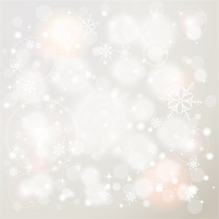 snow texture - Christmas Background with Snowflakes and Lights, vector illustration Stock Photo - Budget Royalty-Free & Subscription, Code: 400-06422456