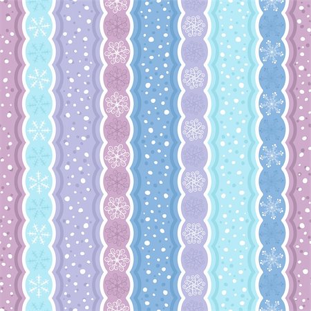 simsearch:400-04728067,k - Striped seamless pastel christmas pattern with snow and snowflakes (vector) Foto de stock - Super Valor sin royalties y Suscripción, Código: 400-06422707