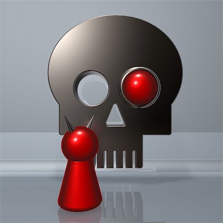 simsearch:400-07486435,k - simple devil character and abstract skull - 3d illustration Stock Photo - Budget Royalty-Free & Subscription, Code: 400-06422921