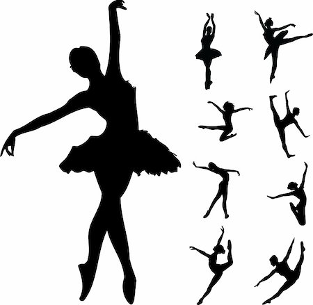 Set of ballet dancers vector illustration Stock Photo - Budget Royalty-Free & Subscription, Code: 400-06423052