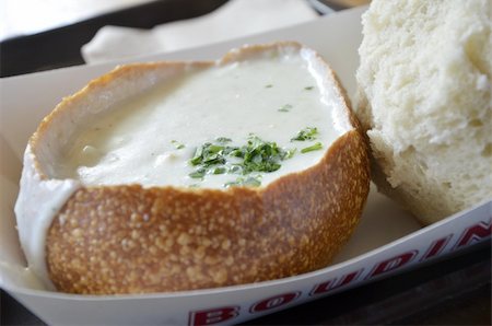 clam chowder in a bread bowl from san francisco Stock Photo - Budget Royalty-Free & Subscription, Code: 400-06423337