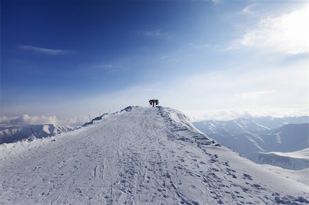 simsearch:400-06204301,k - Top station of ropeway. Caucasus Mountains, Georgia, ski resort Gudauri, Mt. Sadzele. Stock Photo - Budget Royalty-Free & Subscription, Code: 400-06423345