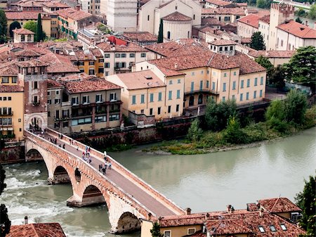 Ponte Pientra in Verona. View from above. Italy Stock Photo - Budget Royalty-Free & Subscription, Code: 400-06423611