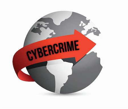 conception d'illustration de globe de la cybercriminalité sur fond blanc Photographie de stock - Aubaine LD & Abonnement, Code: 400-06430150