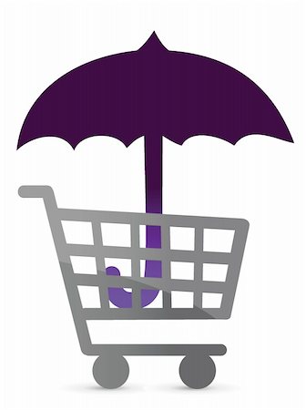 shield business - shopping protected by an umbrella illustration design Stock Photo - Budget Royalty-Free & Subscription, Code: 400-06430178
