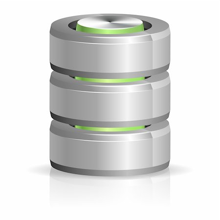 data backup - Database and Hard Disk Icon, isolated on white, vector illustration Stock Photo - Budget Royalty-Free & Subscription, Code: 400-06430285
