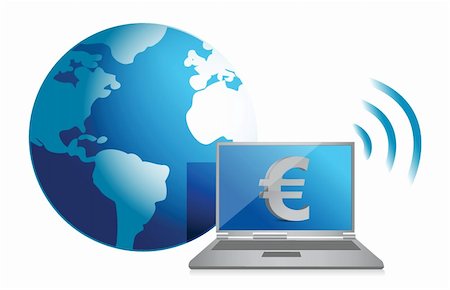 simsearch:400-06430339,k - euro online currency concept illustration design over white Foto de stock - Royalty-Free Super Valor e Assinatura, Número: 400-06430338