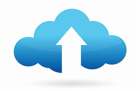 cloud computing upload illustration design over white Stock Photo - Budget Royalty-Free & Subscription, Code: 400-06430332