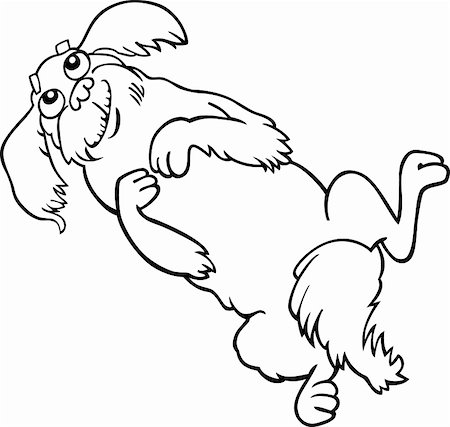 simsearch:400-06520988,k - Bande dessinée Illustration de Happy Dog moelleux ou pékinois pour Coloring Book Photographie de stock - Aubaine LD & Abonnement, Code: 400-06430537