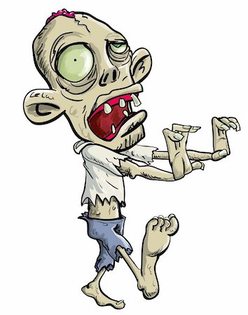 die toon - Zombie creeping with big head Stock Photo - Budget Royalty-Free & Subscription, Code: 400-06430577