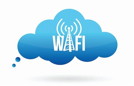 simsearch:400-07570955,k - cloud computing wifi illustration design over white Stock Photo - Budget Royalty-Free & Subscription, Code: 400-06430573