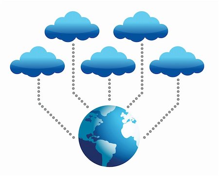 platform illustration - world connected to cloud computing illustration design Stock Photo - Budget Royalty-Free & Subscription, Code: 400-06430759