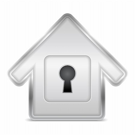 simsearch:400-04531638,k - Icon of a house with keyhole, vector eps10 illustration Fotografie stock - Microstock e Abbonamento, Codice: 400-06430997