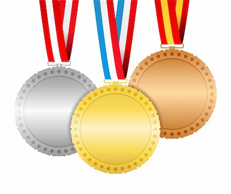 simsearch:400-07052920,k - Golden, silver and bronze medals, vector eps10 illustration Foto de stock - Super Valor sin royalties y Suscripción, Código: 400-06431025