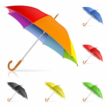 simsearch:400-08556675,k - Collect High Detailed Colorful Umbrellas, isolated on white background, vector illustration Fotografie stock - Microstock e Abbonamento, Codice: 400-06431087