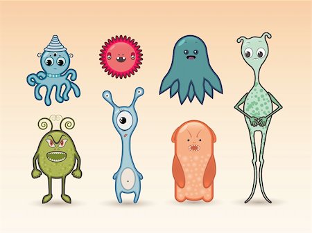 evil witch cartoon - Vector illustration of a cute cartoon monsters family. Stock Photo - Budget Royalty-Free & Subscription, Code: 400-06431130