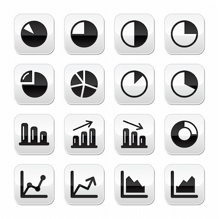 pictogram lines - Business results presentation icons set on modern grey buttons Foto de stock - Super Valor sin royalties y Suscripción, Código: 400-06454185