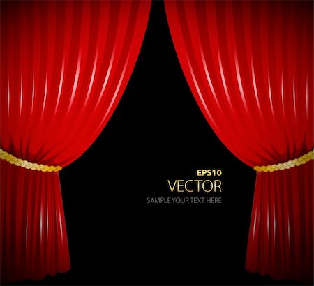 simsearch:400-04403800,k - Vector illustration of Red curtain Photographie de stock - Aubaine LD & Abonnement, Code: 400-06454334