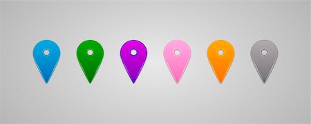 Set of Vector colorful Map Pins Pointer, eps 10 Stock Photo - Budget Royalty-Free & Subscription, Code: 400-06454343