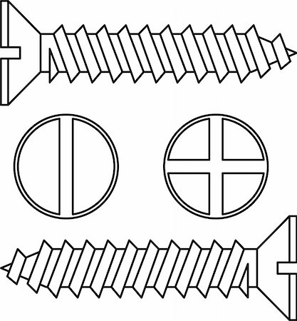 simsearch:696-05780829,k - Stainless steel screw. Vector illustration. Stock Photo - Budget Royalty-Free & Subscription, Code: 400-06454614