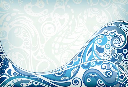 Illustration of Abstract Blue Curve Background. Photographie de stock - Aubaine LD & Abonnement, Code: 400-06454710