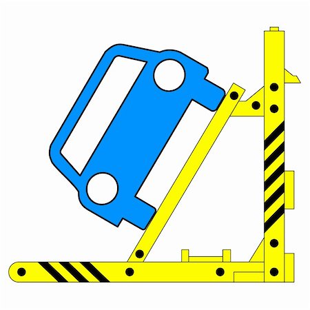 Device for lifting a car repair. Vector illustration. Photographie de stock - Aubaine LD & Abonnement, Code: 400-06454779