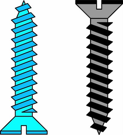 simsearch:400-06692901,k - Stainless steel screw. Vector illustration. Foto de stock - Super Valor sin royalties y Suscripción, Código: 400-06454990