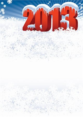 simsearch:400-07795877,k - New Year 2013 on white winter background for your message Stock Photo - Budget Royalty-Free & Subscription, Code: 400-06455014