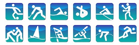 swim icon - Sports icons blue Stock Photo - Budget Royalty-Free & Subscription, Code: 400-06455017