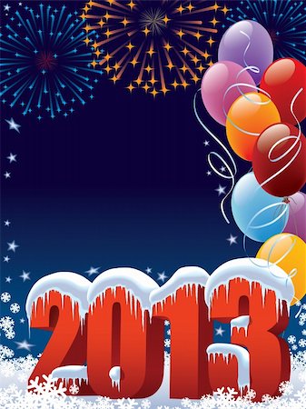 simsearch:400-07795877,k - New Year 2013 decoration with copy space for your message Stock Photo - Budget Royalty-Free & Subscription, Code: 400-06455010