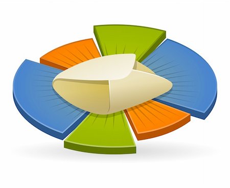 simsearch:400-06849040,k - Colorful illustration of pie chart with envelope in the middle Stock Photo - Budget Royalty-Free & Subscription, Code: 400-06455148