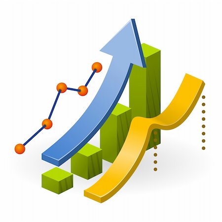 Ascending diagram with arrow and three types of data Foto de stock - Super Valor sin royalties y Suscripción, Código: 400-06455154