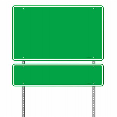 simsearch:400-04307269,k - Square roadsigns in green color tones isolated on white background Photographie de stock - Aubaine LD & Abonnement, Code: 400-06455180