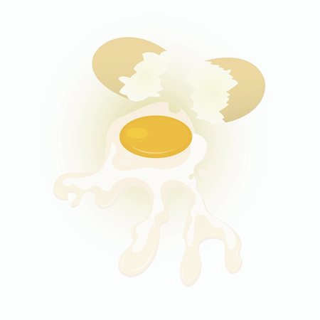 simsearch:400-04992703,k - Broken egg and eggshells on white background vector illustration Stock Photo - Budget Royalty-Free & Subscription, Code: 400-06455320
