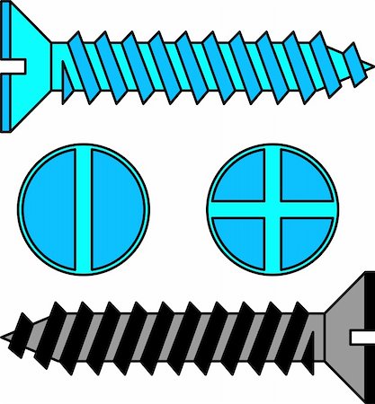 simsearch:696-05780829,k - Stainless steel screw. Vector illustration. Stock Photo - Budget Royalty-Free & Subscription, Code: 400-06455366