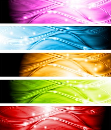 simsearch:400-06455397,k - Set of wave abstract headers. Vector background eps 10 Foto de stock - Super Valor sin royalties y Suscripción, Código: 400-06455407